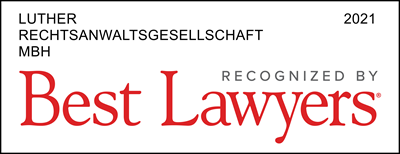 Logo der Luther Rechtsanwaltsgesellschaft mbH, das 2021 von Best Lawyers anerkannt wurde.